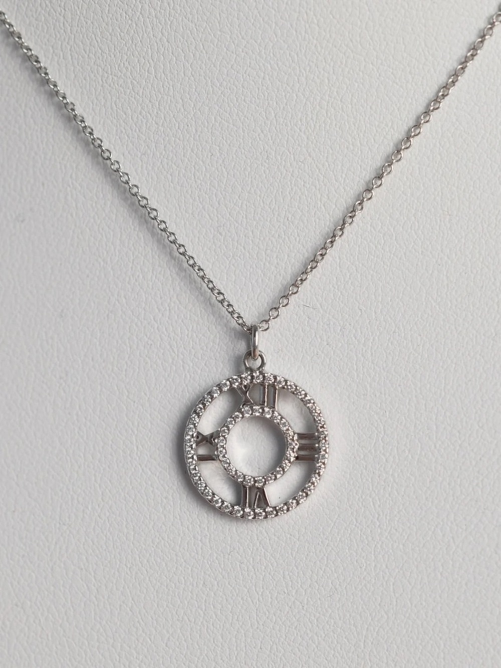 Tiffany & Co. 18K Diamond Atlas Pendant Necklace